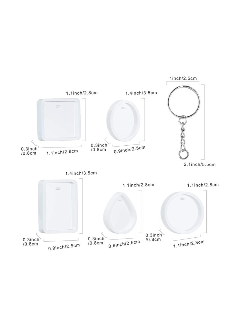 Silicone Resin Molds 20 Pcs for Jewelry Casting with Keychain Rings DIY Crafts Making or Homemade Kits Beginners
