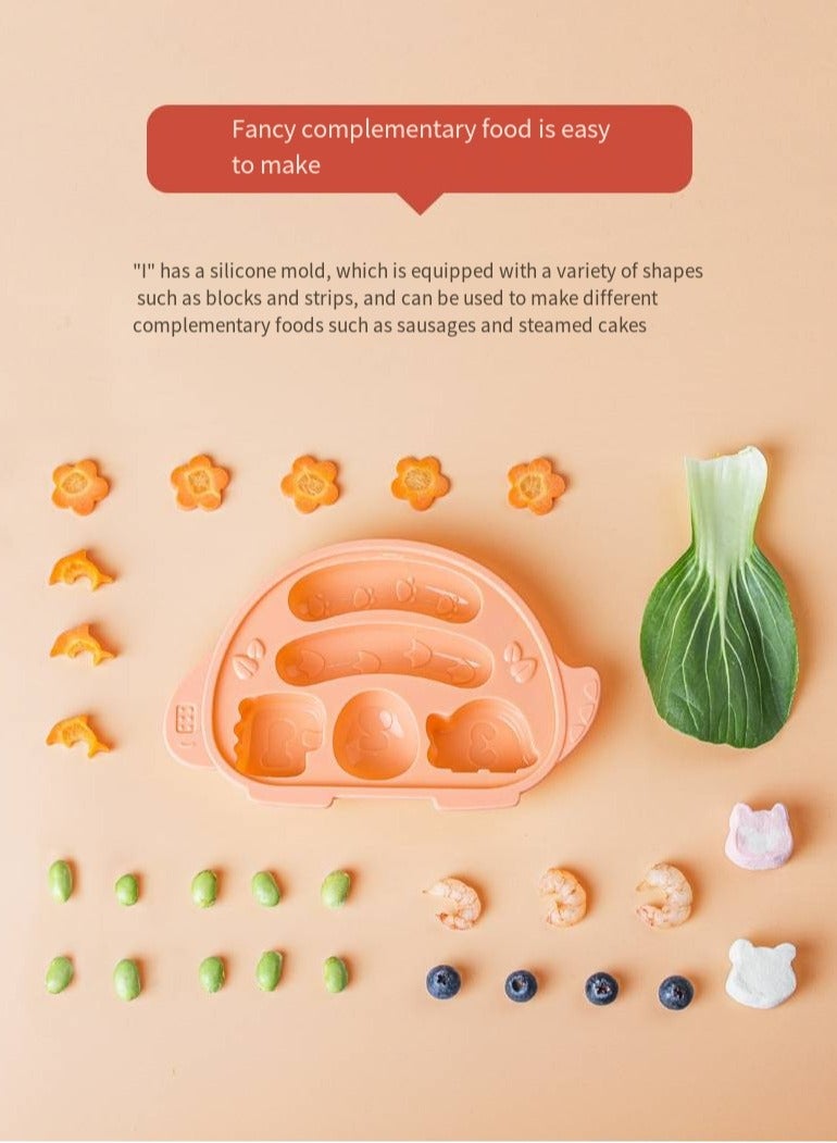 Baby Steamed Cake Mold Can DIY Steamed Cake Auxiliary Food Tools Food Grade Silicone Material (Orange)
