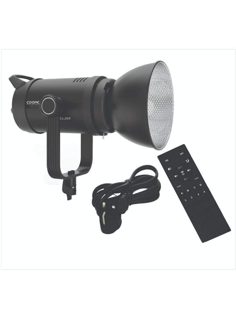 COOPIC CL-200 Adjustable LED Video light 200W, 2.4g remote control, white from 3200k or 5600k,CRI>97 TLCI>98, Daylight Balanced Video Light for Video Recording, Photography, Outdoor Shooting, etc