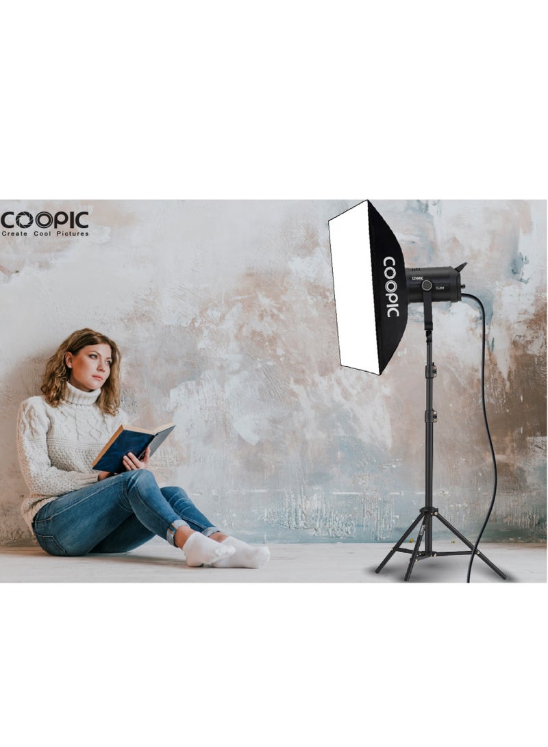 COOPIC CL-200 Adjustable LED Video light 200W, 2.4g remote control, white from 3200k or 5600k,CRI>97 TLCI>98, Daylight Balanced Video Light for Video Recording, Photography, Outdoor Shooting, etc