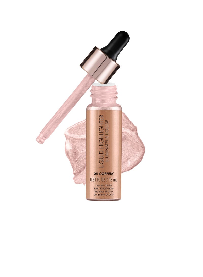 Swiss Beauty Drop and Glow Liquid Highlighter For Face Makeup Illuminating Liquid Highlighter With Dewy Finish Shade Coppery 18ml