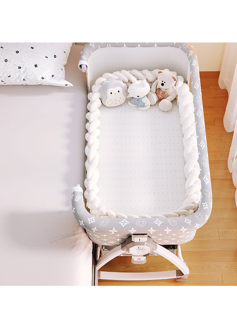 Newborn Crib, Splicing Big Bed, Portable Foldable Baby Bed, Multifunctional Movable Cradle Bed