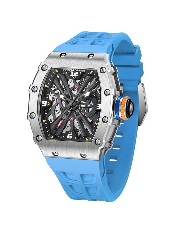 Men's quartz sports watch stainless steel watch 5atm waterproof watch blue wristband   PD-1738 Silver Blue