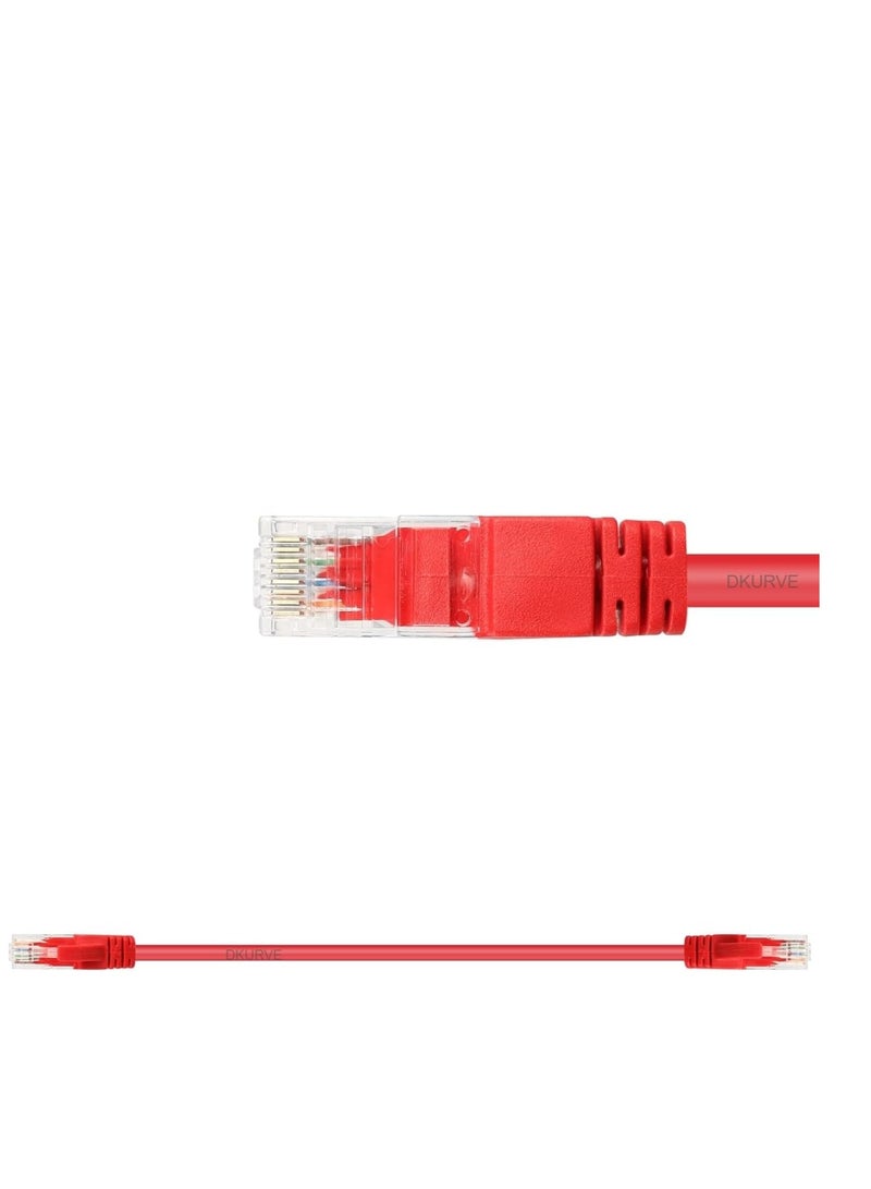 0.16M, Cat 6 Short Ethernet Patch Cables Full Copper, 24 AWG, 10G Support, Gold Plated Red Pack of 12