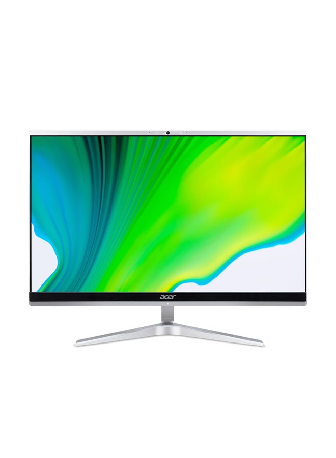 Aspire AIO C24-1651 DQ.BG9EM.009 Desktop With 23.8-Inch FHD Display, Core i5-1135G7 Processor / 8GB RAM / 512GB SSD / 2GB NVIDIA GeForce MX450 Graphics / Win11 Home / English/Arabic Silver/Black