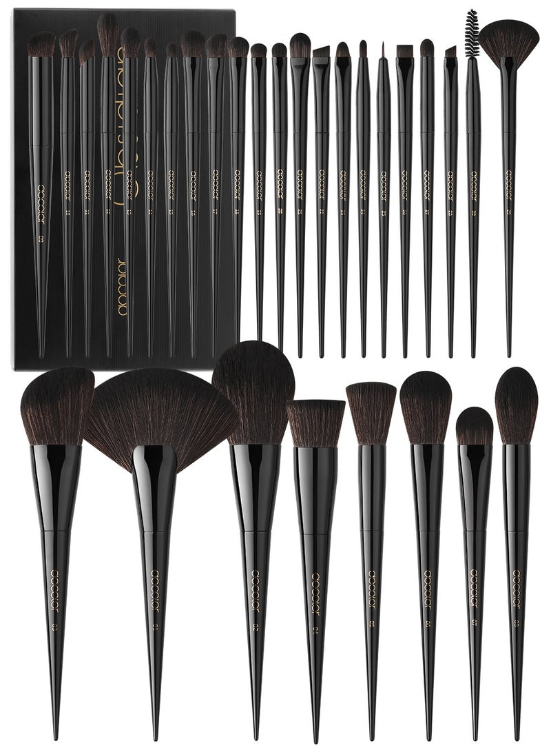 Makeup Brushes Set Professional 30Pcs Obsidian Makeup Brushes Premium Synthetic Powder Kabuki Foundation Contour Blush Concealer Eye Shadow Blending Eyeliner Crease Eyebrow Make Up Brush Kit