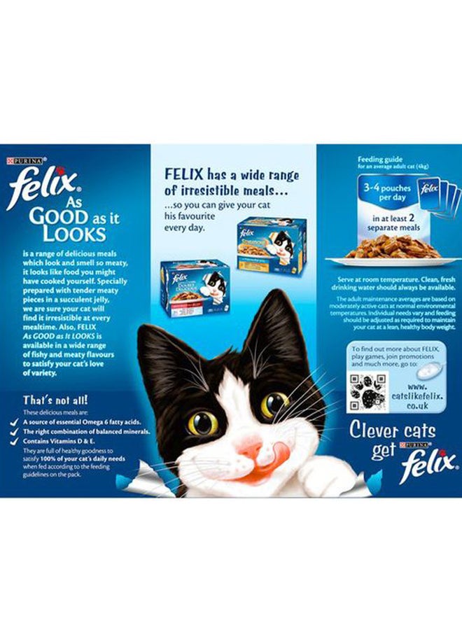 Felix As Good As It Looks Meat Selection In Jelly Cat Food Brown 1200grams