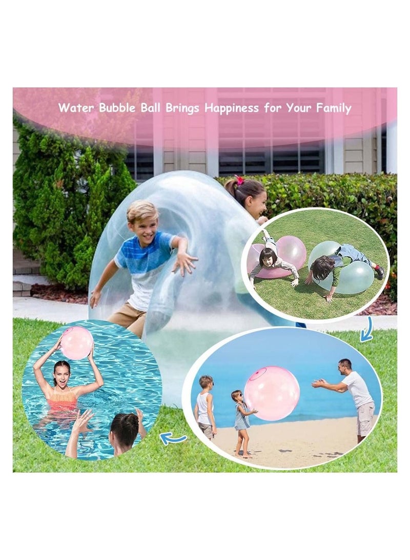 Bubble Ball, 2Pcs Giant Jelly Balloon Ball, Resuable Water Balloons, Beach Balls, Inflatable Toys for Adults Kids Garden Pool Outside Toys Yard Games