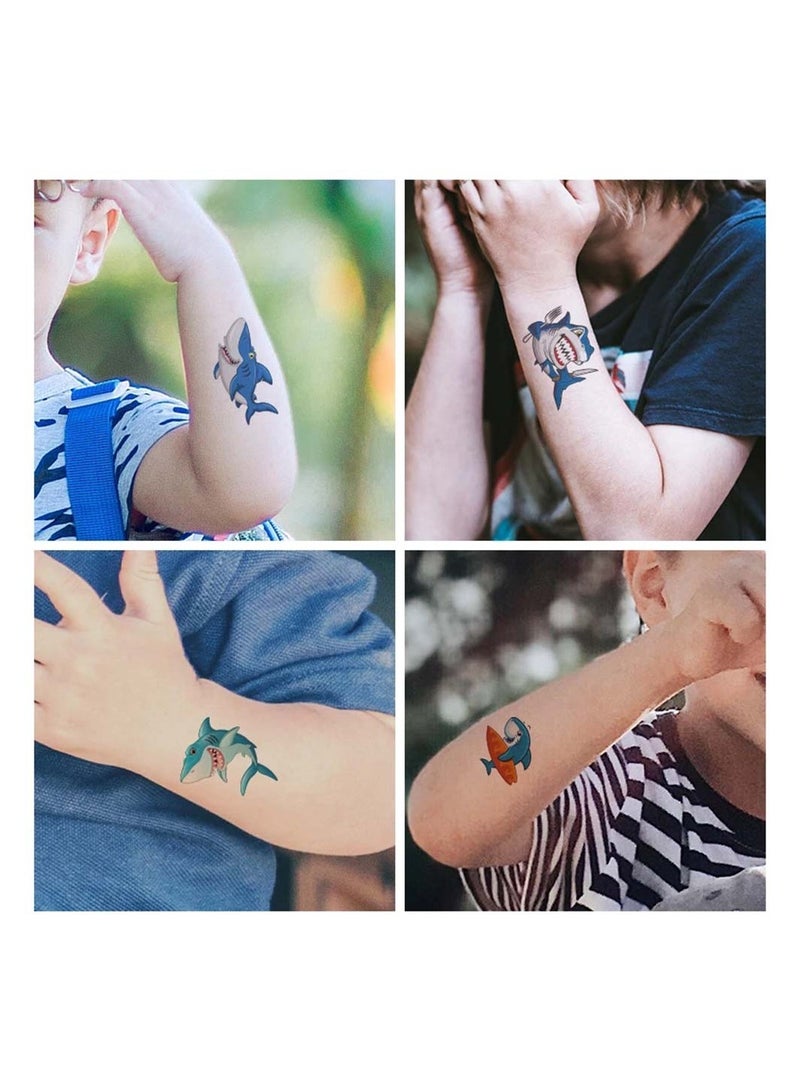 20 Pcs Luminous Temporary Tattoos Fake Tattoo Stickers Cute Dinosaur Mermaid Under Sea Cartoon Blue Birthday Decorations Party Favors Supplies for Boys and Girls