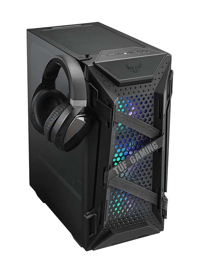 Tuf Gaming GT301 Mid-Tower Compact Case For Atx Motherboards With Honeycomb Front Panel, 120mm Aura ADDRessable Rbg Fans, Headphone Hanger, And 360mm Radiator Support, 2 X Usb 3.2 Black