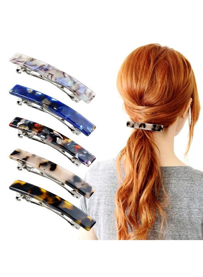 10 Pack 7.5Cm/3 Vintage Tortoise Shell Acetate French Hair Barrettes Automatic Spring Clips Hair Pins Accessories For Women Girls Thin Thick Hair