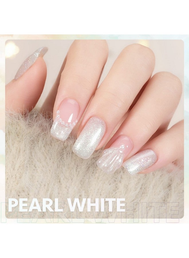 Shimmer Gel Nail Polish 16Ml Translucent Jelly Glitter Gel Polish Soak Off Uv Gel For Nail Art Diy At Home 1608 Pearl White