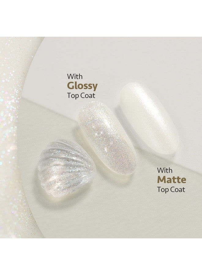 Shimmer Gel Nail Polish 16Ml Translucent Jelly Glitter Gel Polish Soak Off Uv Gel For Nail Art Diy At Home 1608 Pearl White