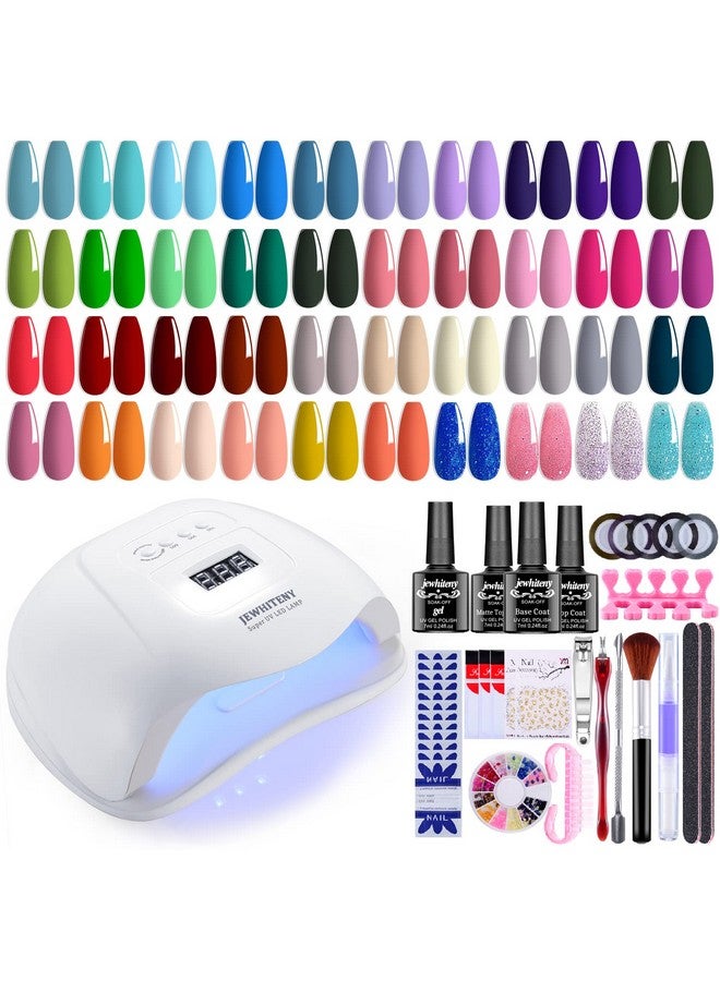 43Pcs Gel Nail Polish Kit With U V Light 120W Led Nail Lamp 40 Colors Gel Nail Polish Set Manicure Tools Allinone Nail Gel Kit