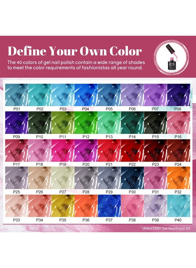 43Pcs Gel Nail Polish Kit With U V Light 120W Led Nail Lamp 40 Colors Gel Nail Polish Set Manicure Tools Allinone Nail Gel Kit