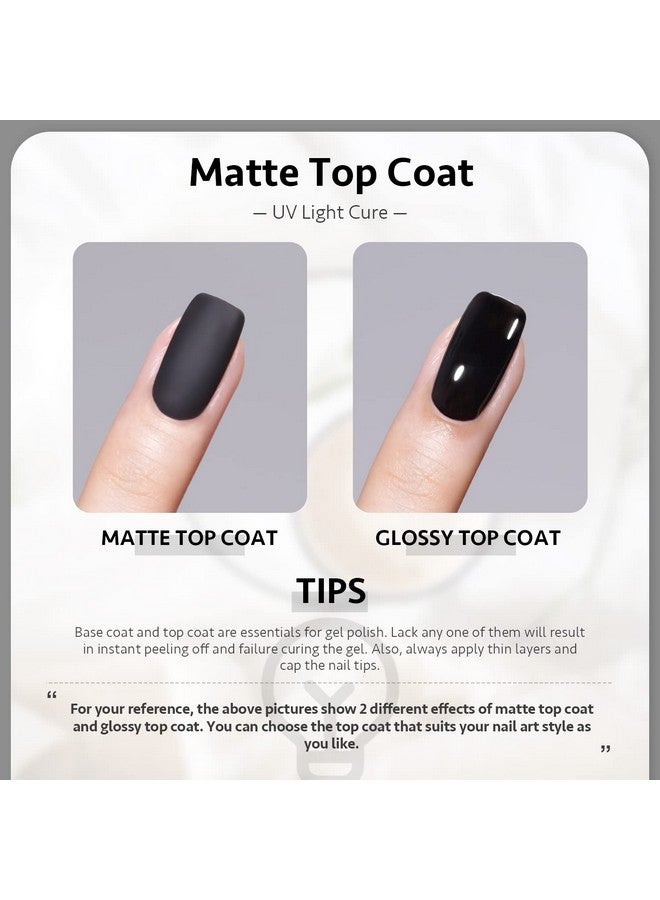 Matte Gel Top Coat For Gel Nail Polish 16Ml No Wipe Matte Finish For Long Lasting Uv Gel Nail Art Diy