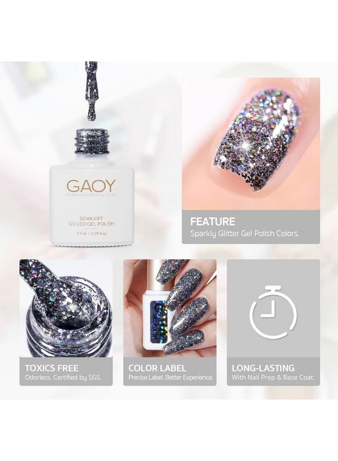 Glitter Ruby Nail Polish Set Of 6 Colors Including Sparkly Shiny Red Black Pink Gel Polish Kit Uv Led Soak Off Nail Polish Home Diy Manicure Nail Salon Varnish