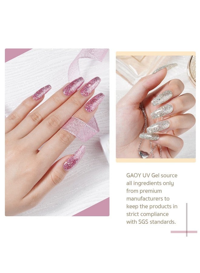 Glitter Ruby Nail Polish Set Of 6 Colors Including Sparkly Shiny Red Black Pink Gel Polish Kit Uv Led Soak Off Nail Polish Home Diy Manicure Nail Salon Varnish