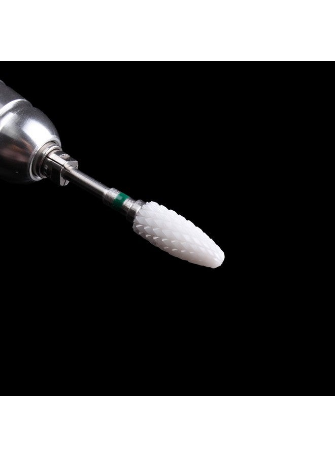 Coarse Grit Ceramic Nail Drill Bitwhite Ceramic Cone File Bit 3/32 Flame Style Gel Nail Polish Removing Nail Art Tool