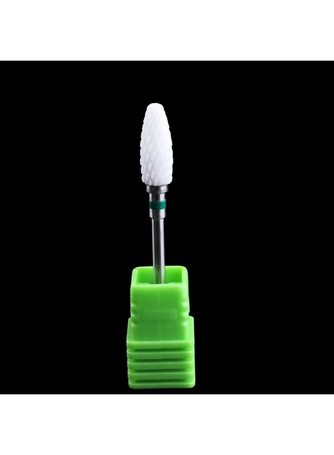Coarse Grit Ceramic Nail Drill Bitwhite Ceramic Cone File Bit 3/32 Flame Style Gel Nail Polish Removing Nail Art Tool