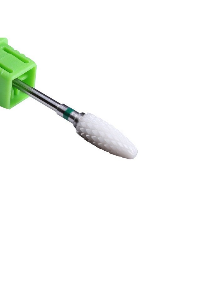 Coarse Grit Ceramic Nail Drill Bitwhite Ceramic Cone File Bit 3/32 Flame Style Gel Nail Polish Removing Nail Art Tool