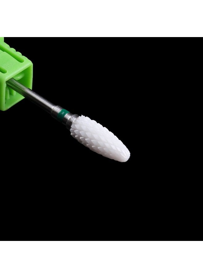 Coarse Grit Ceramic Nail Drill Bitwhite Ceramic Cone File Bit 3/32 Flame Style Gel Nail Polish Removing Nail Art Tool