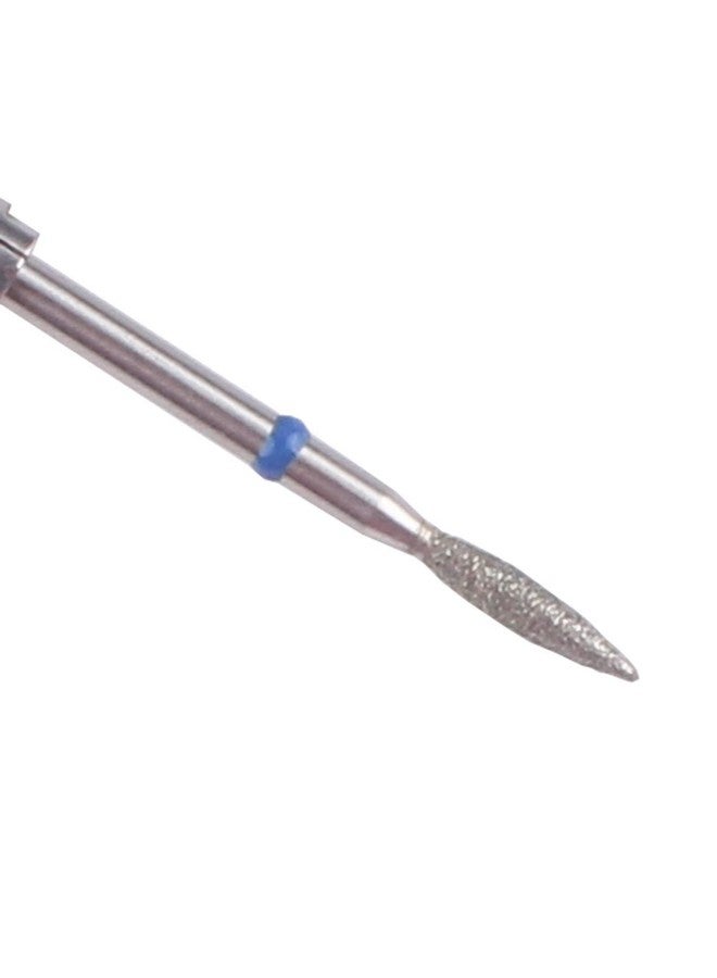 Flame Shape Diamond Cuticle Nail Drill Bit Set 6Pcs Pro Manicure Drill Bits For Nail Prep 3/32 Shank Efile Bit(Fine+Medium)
