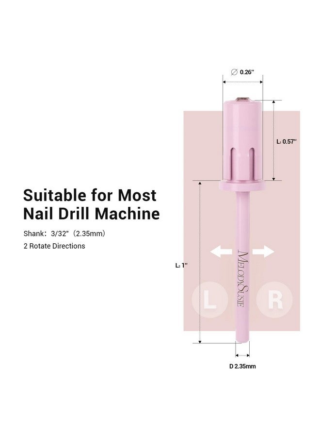 Crystal Top Mandrel Bit For Nails 3/32'' Easy Off Nail Drill Bits For Sanding Bands Suitable For Acrylic Nails Gel Manicures And Pedicures Rose Pink