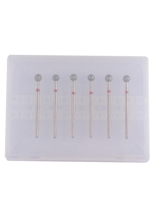 6Pcs Pro Diamond Ball Bitscuticle Drill Bit Set For Russian Manicure3/32 Shank Efile Bit (Φ5.0Mm)