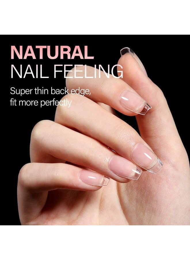 Short Coffin Nail Tips 360Pcs Half Matte Soft Gel Full Cover Nail Tips False Coffin Nails Tips Clear Fake Gelly Tips For Diy Press On Nail Extensions 12 Sizes With Gift Box
