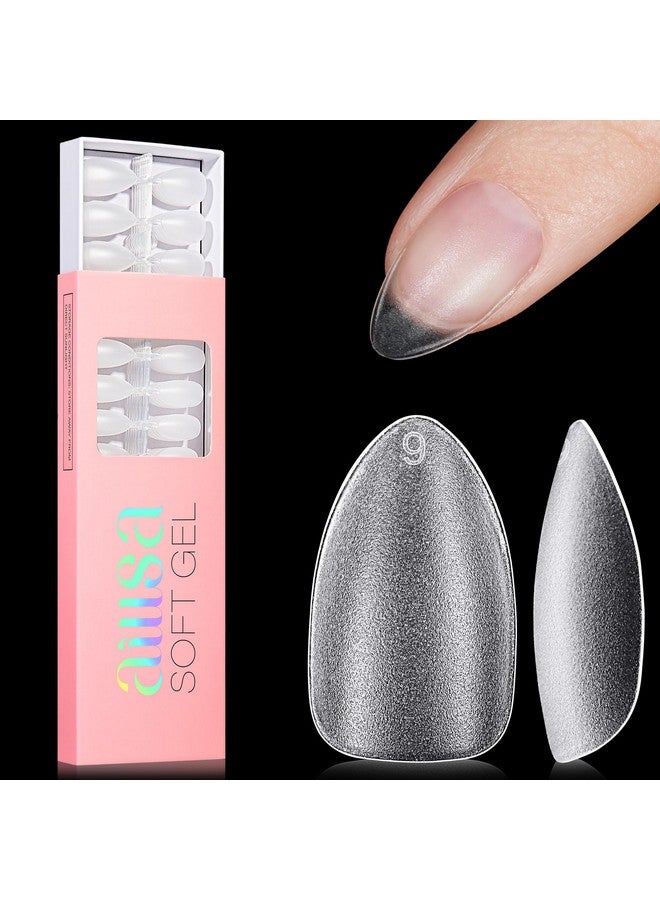 Short Almond Nail Tips Upgraded Matte Soft Gel Nail Tips No Filed Preshaped Full Cover Short Almond Nails Clear Acrylic False Gelly Nail Tips For Soak Off Nail Extensions 240 Pcs 15 Sizes