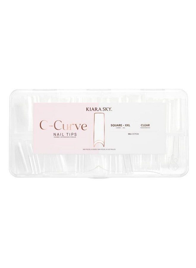 C Curve Xxl Nail Tip Case (500 Tips In 10 Sizes) (Square Clear)