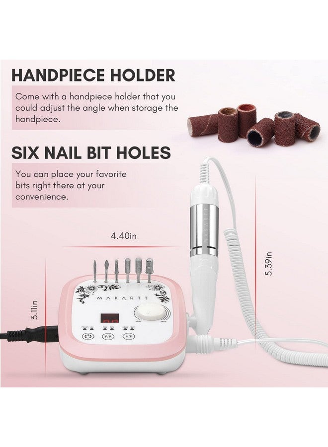 Nail Drill Professional 35000Rpm Electric Nail File Machine Genesie Nail Efile With Lcd Screen Drill Bit Set For Acrylic Gel Nails Removing Shaping Polishing Nail Tech Salon Home Diy Use