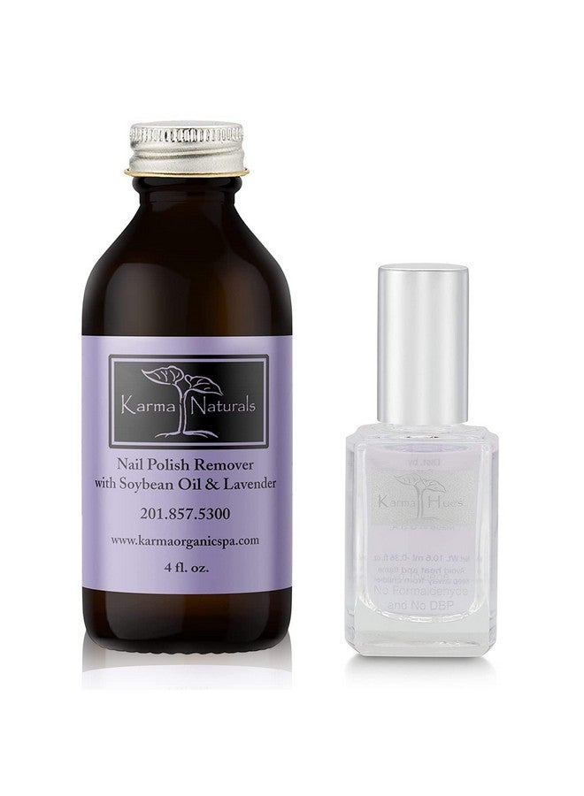 Natural Soybean Lavender Nail Polish Remover With Two In One Base Coat/Top Coat For Women Nontoxic Nail Treatment Vegan Crueltyfree