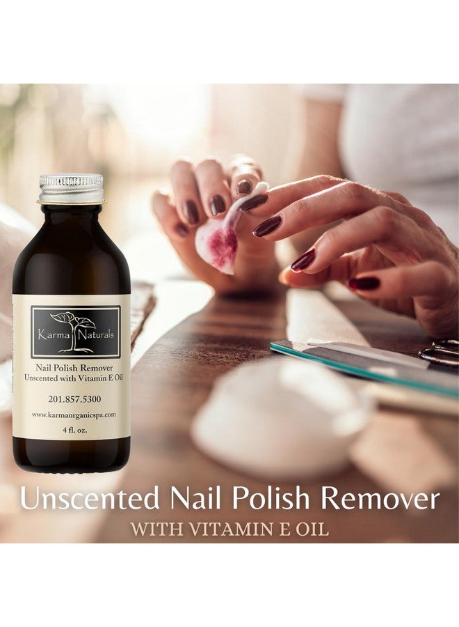 Nail Polish Remover Unscented Non Toxic Vegan Cruelty Free Acetone Free Nails Strengthener For Fingernails 4 Fl. Oz