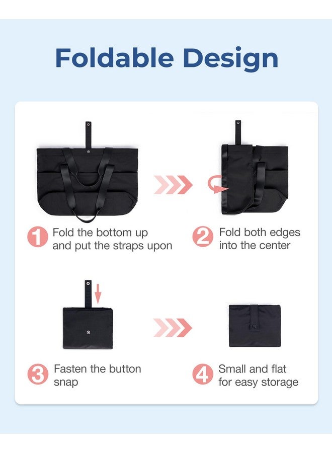 Tote Bag For Women Foldable Tote Bag With Zipper Large Shoulder Bag Top Handle Handbag For Travel Work