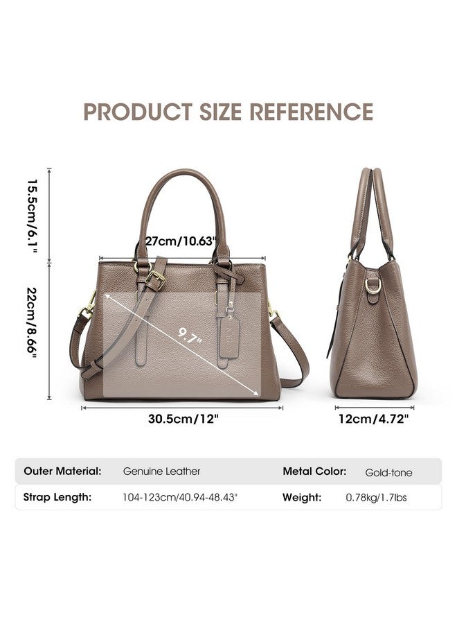 Genuine Leather Purses And Handbags For Women Soft Top Handle Crossbody Satchel Tote Shoulder Bags (Khaki)