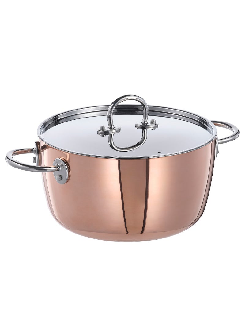 Pot With Lid Copper Stainless Steel 3L