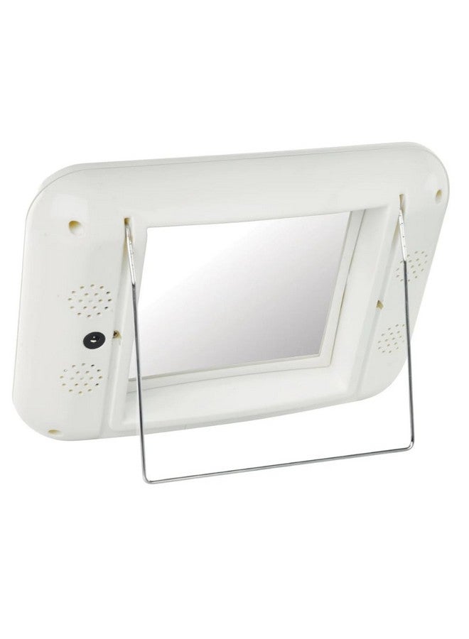 Twosided Makeup Mirror With Lights Vanity Mirror With 5X Magnification & Two Setting Glarefree Lighting White Base Model J1015