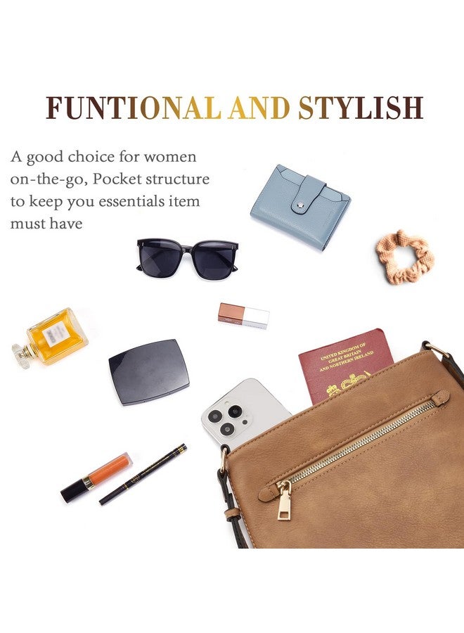 Crossbody Bags For Women Trendy Leather Designer Cell Phone Multi Pocket Cross Body Purses Shoulder Handbag Ladies