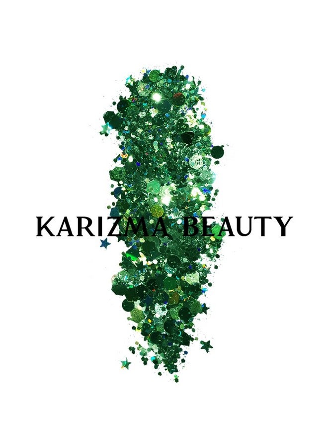 Vegan Biodegradable Chunky Glitter // Karizma Beauty Green Bio Glitter Eco Glitter Face Glitter Festival Chunky 10G