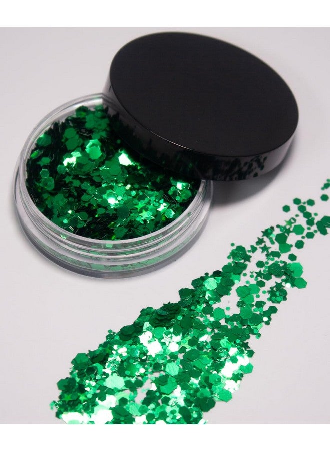 Vegan Biodegradable Chunky Glitter // Karizma Beauty Green Bio Glitter Eco Glitter Face Glitter Festival Chunky 10G