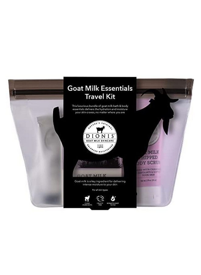 Goat Milk Skincare Lavender Blossom 6 Pc Self Care Essentials Travel Set Bar Soap Shave Butter Hand Cream Body Lotion & Whipped Sugar Body Scrub In Resealable Leak Resistant Carrying Case