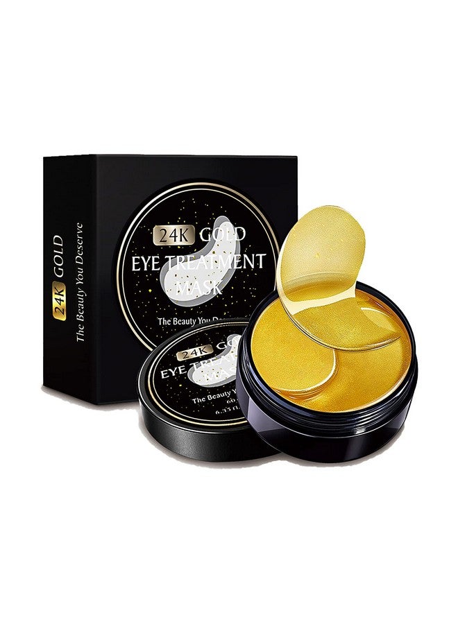 24K Gold Eye Maskswith Collagen Under Eye Patches Dark Circles Under Eye Gel Treatment Masks Under Eye Pads For Puffy Eyesunder Eye Bags Antiwrinkle Moisturizing Improves Elasticity 30 Pairs