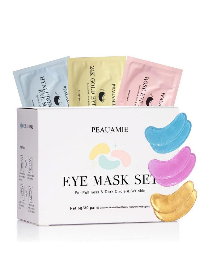 Under Eye Patches (30 Pairs) Gold Eye Mask And Hyaluronic Acid Eye Patches For Puffy Eyesrose Eye Masks For Dark Circles And Puffiness Under Eye Treatment Skin Care Products…