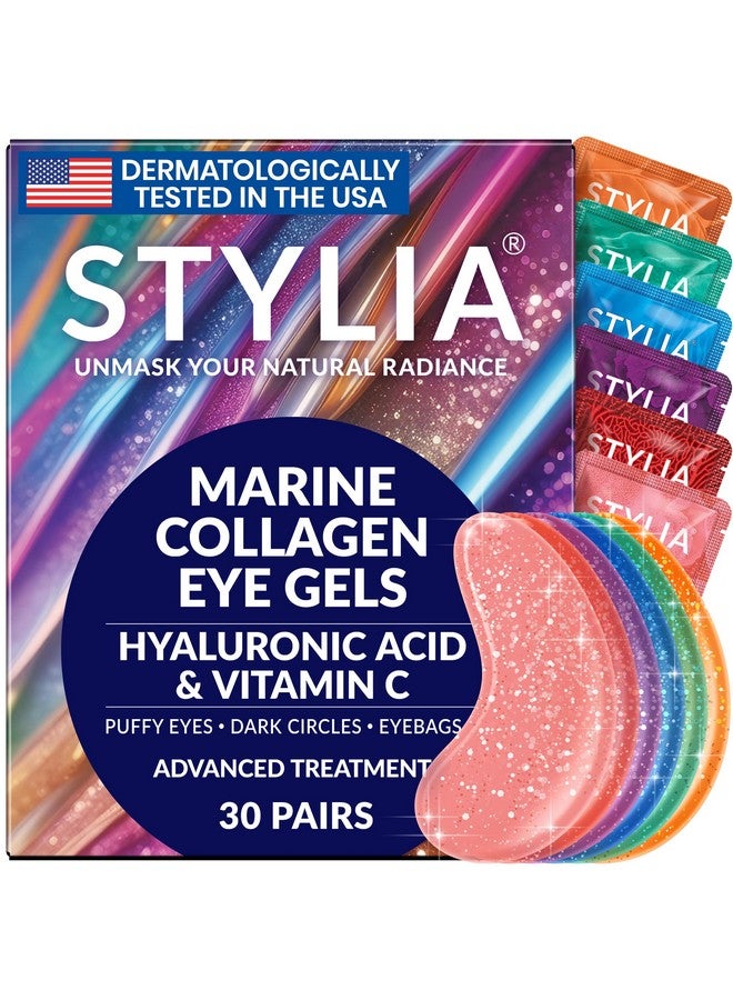 Under Eye Patches For Dark Circles And Puffy Eyes (30 Pairs) Marine Collagen Eye Gel Pads For Puffiness With Vitamin C Hyaluronic Acid And Pearl Extract Eye Mask For Dark Circles And Puffiness