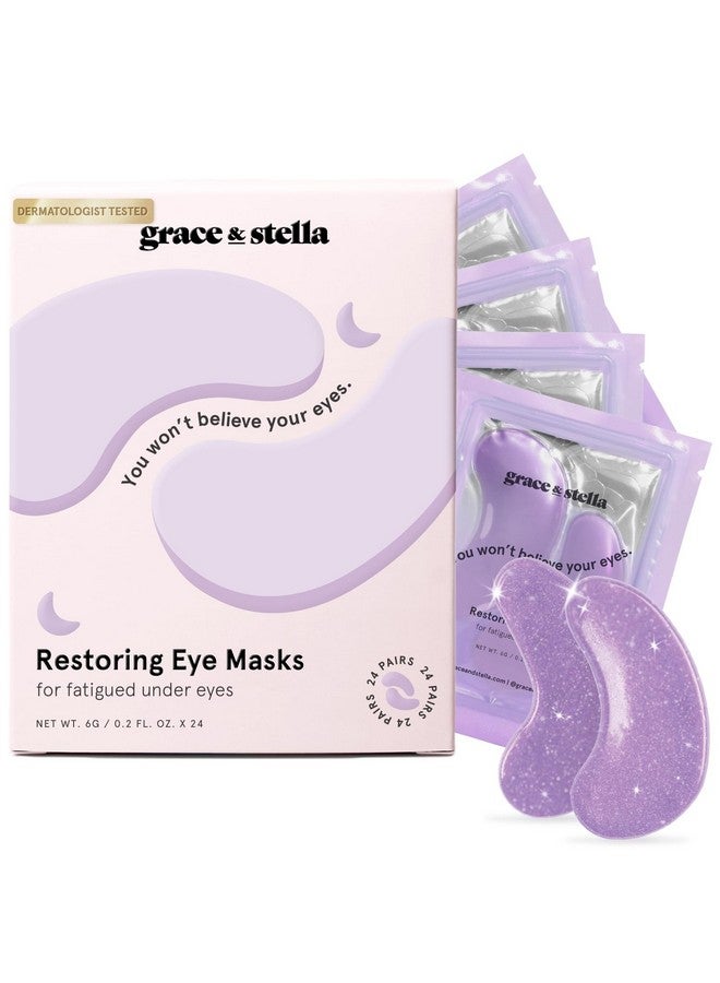 Purple Under Eye Masks With Retinol Restoring Under Eye Patches For Puffy Eyes And Dark Circles Gel Eye Mask Under Eye Patches Vegan Crueltyfree 24 Pairs