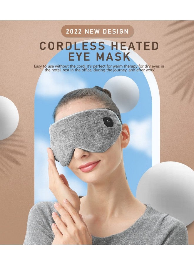 Cordless Heated Eye Mask Washable & Portable Professional Electric Warm Eye Compress For Relief Dry Eyes Stye Blepharitis Chalazion Eye Fatigue Or Mgd (Gray)