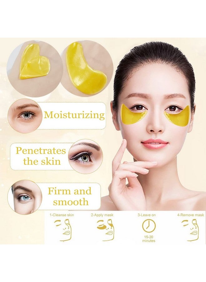 20 Pairs Lip Masks & Eye Mask Power Crystal Gel 24K Lip Eye Mask Effectively Nourishes The Lip & Eye Skin Antiaging Eye Patches For Moisturizing Reducing Fine Lines Dark Circle