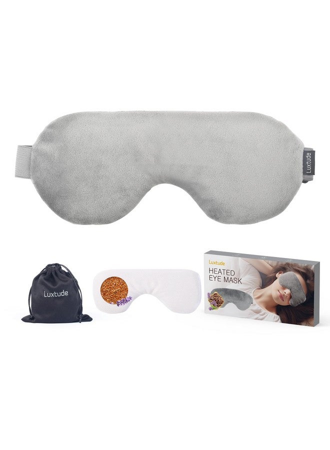 Heated Eye Masks For Dry Eyes With Flaxseed & Lavender Microwave Warm Eye Compress Moist Heat Weighted Eye Mask For Sleeping Hot Stye Eye Compress For Puffy Eyes Dark Circles (Gray)